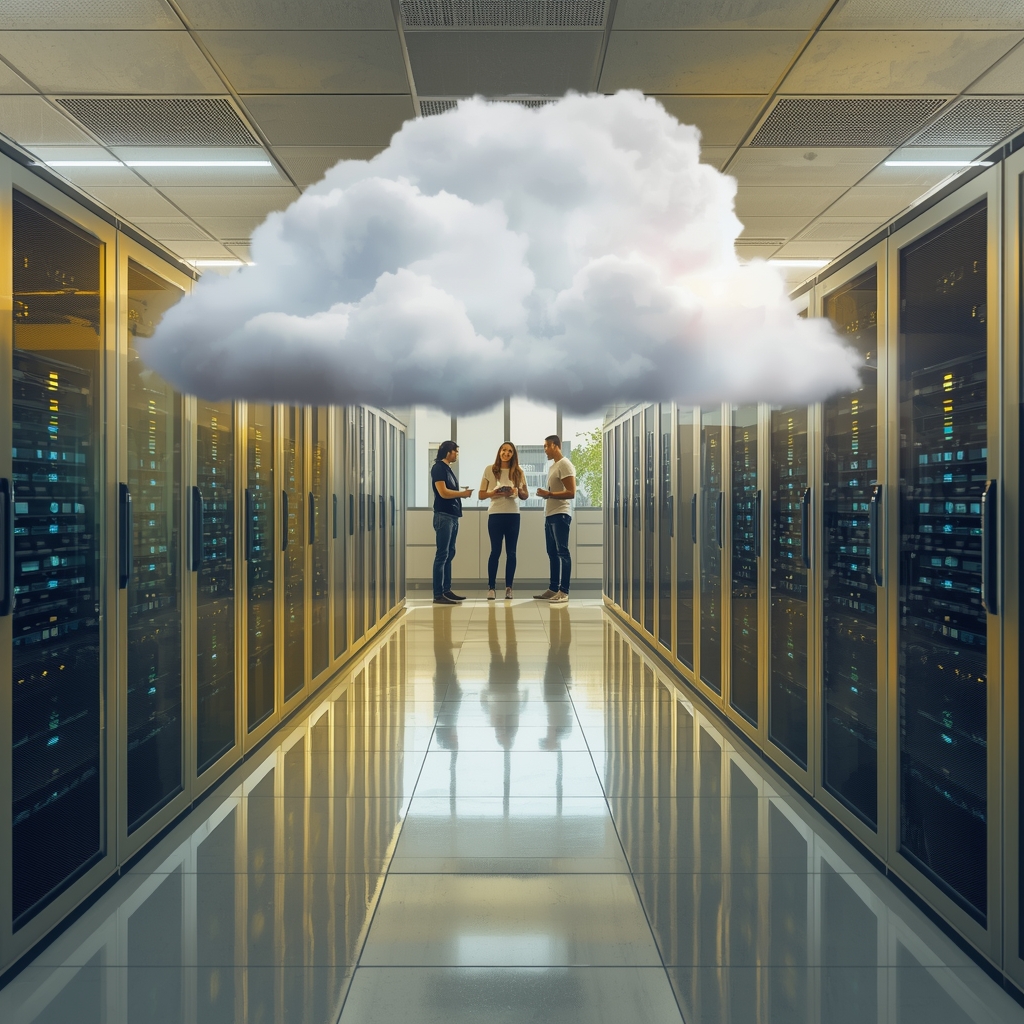 Modern hybrid cloud infrastructure environment showing Azure and on-prem server integration for Perth businesses